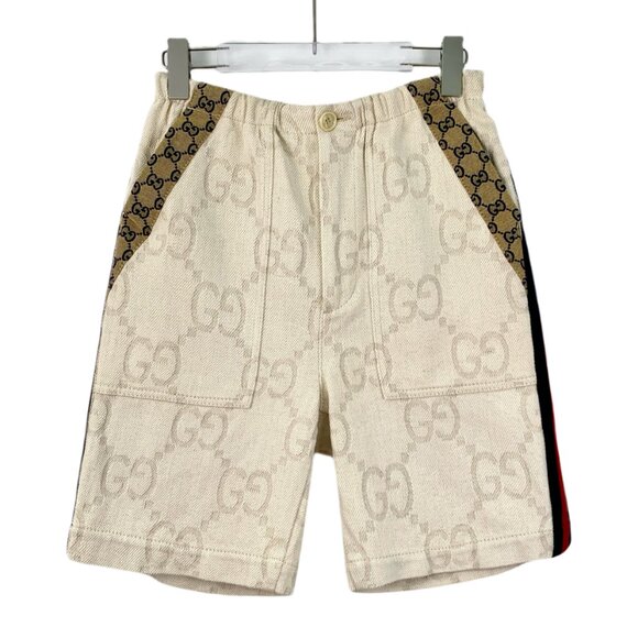 CM0533 Gucci apricot logo jacquard full print casual shorts 44 L size - Picture 1 of 5
